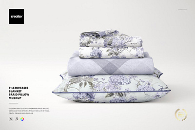 Pillowcases Blanket Pillow Mockup creator custom customizable design designed generator pattern patterns personalized printed smart object surface templates