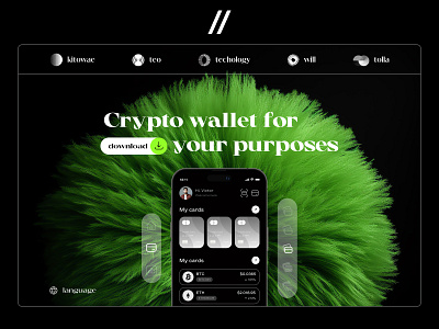 Fintech Mobile IOS App Design Concept 3d black bold finance financial app fintech green product design typography web