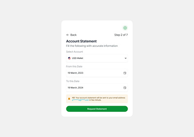 Generate Account Statament Modal account account statement aud finance fintech modal statement ui design usd ux design