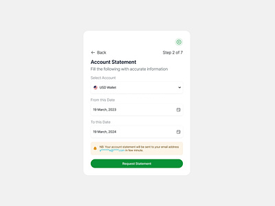 Generate Account Statament Modal account account statement aud finance fintech modal statement ui design usd ux design