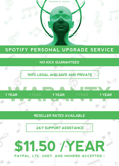 Spotify Upgrade Service Thread graphic design ui