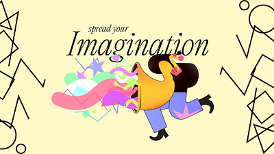 Spread Your Imagination charachter graphic design illustration illustrator imagination joy passion playful