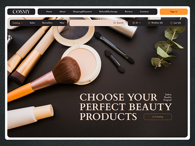 Online store Cosmy design landing page online store site ui uiux web design website