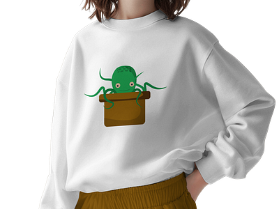 Project plant-opus chartoon character digital art plat opus shirt design