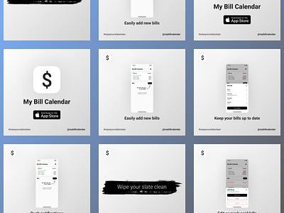 Instagram Ads for My Bill Calendar App app app design app development branding business design illustration logo ui user interface ux uxui