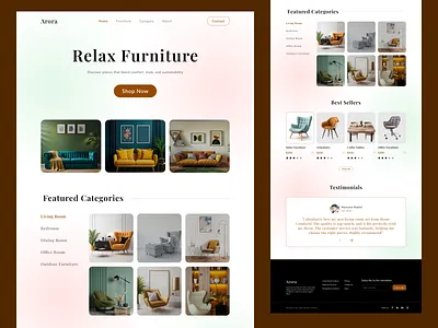 Furniture Landing Page design app branding design furniture furniture design furniture landing page graphic design illustration logo typography ui ux vector