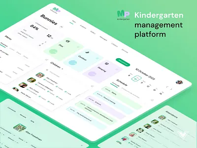 Kindergarten management platform branding children design kids kindergarten people management platform product school ui ux webapp