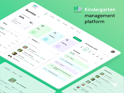 Kindergarten management platform branding children design kids kindergarten people management platform product school ui ux webapp