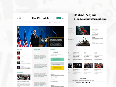 The Chronicle - News Website UI Design branding design figma graphic design magazine news product design ui uiux web wordpress
