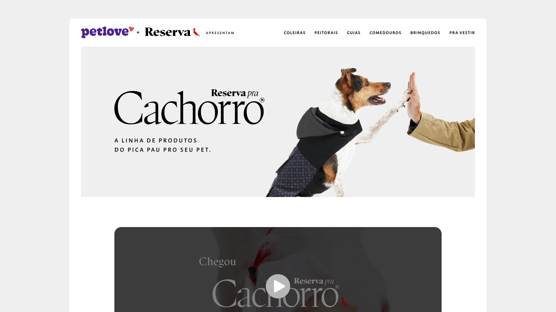 Petlove | Reserva Landing page banner campaign campanha desktop hero pet petlove reserva site ui web webdesign