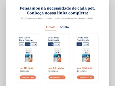 Petlove | Liva Landing page buy campaign campanha compare landing page pet petlove price table pricing site ui web webdesign