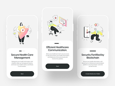 Medivolve Onboarding UI android app clean healthcare healthcare app ios ios app medical medical app minimal modern onboarding onboarding ui ui design ui ux ux design