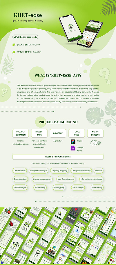 UI/UX Design case study (Khet-ease app) product design ui ux design