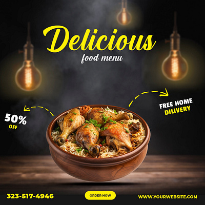 Special Delicious Biriyani branding creative design design graphic design illustration social media design social media post design