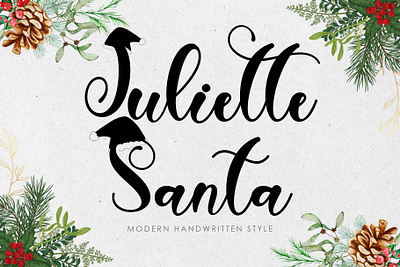 Juliette Santa beautiful branding christmas design font font design graphic design handwritten holiday illustration logo santa script summer ui