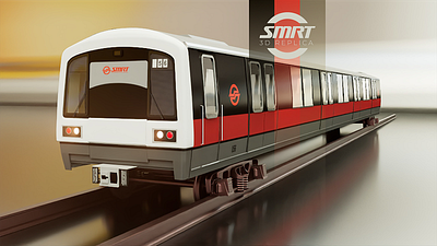 3D Replica of SMRT (C151) transit train 3d 3d model digital art graphic design metro system smrt train urban mobility