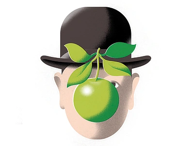 Son of man fine art illustration magritte surrealism