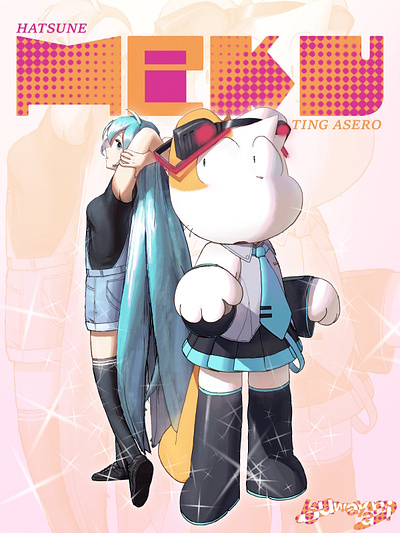 THE FIT IS MINE anime cat cute digital hatsune hatsune miku illustration