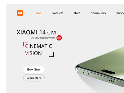 Landing Page Xiaomi Concept branding dailyui landing page mi redmi redmi india ui xiaomi xiaomi 14 civi