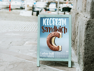 IceCream Sandwich Poster 3d ai generated design graphic design icecream icecream sandwich poster posterdesign