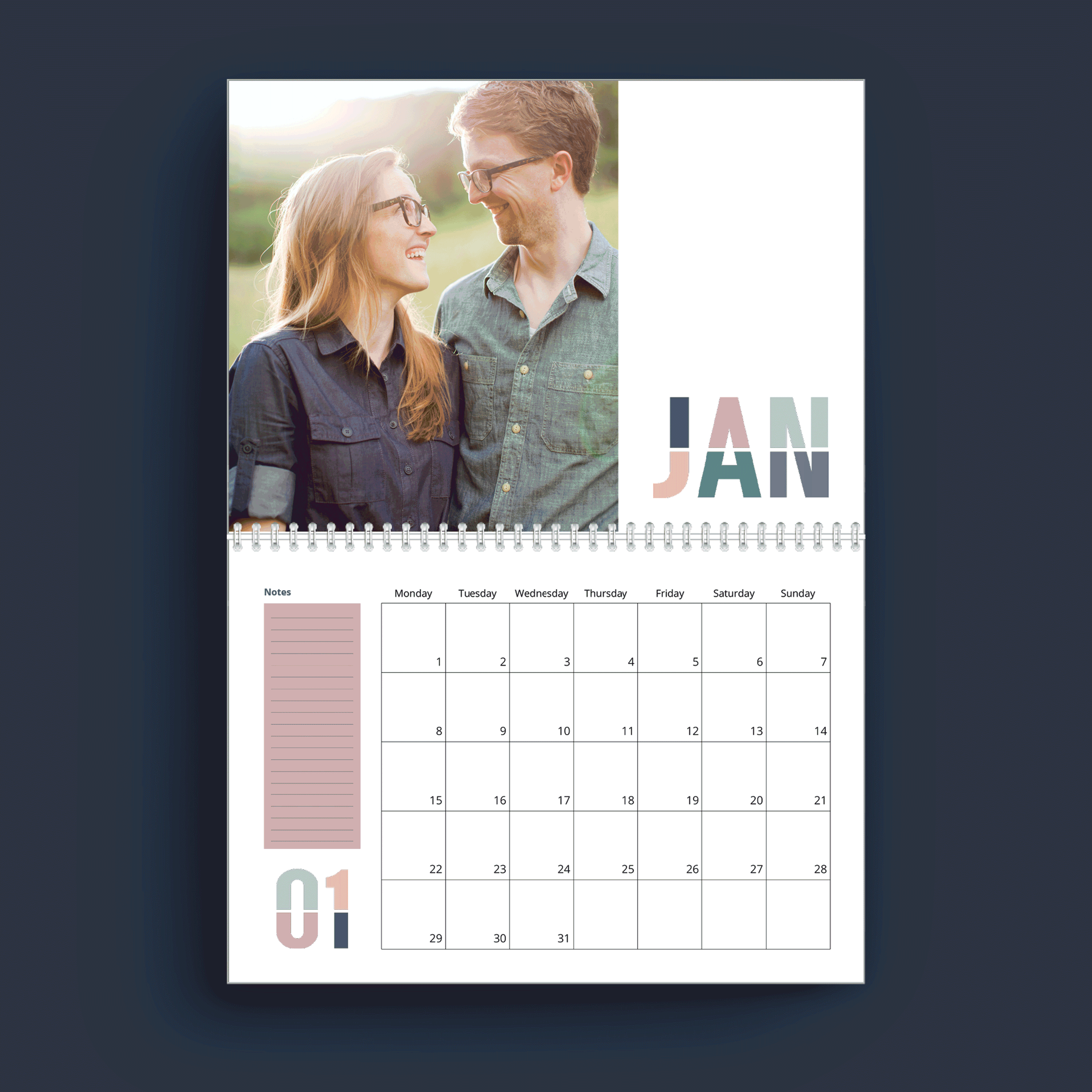 Calendar / Simple Colorful Type calendar colorful graphic design simple type