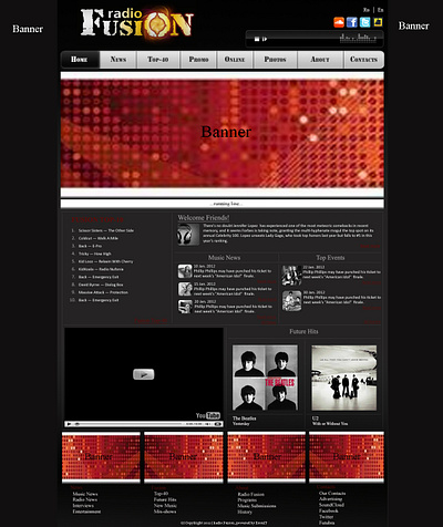 Website pages Radio Fusion web website page