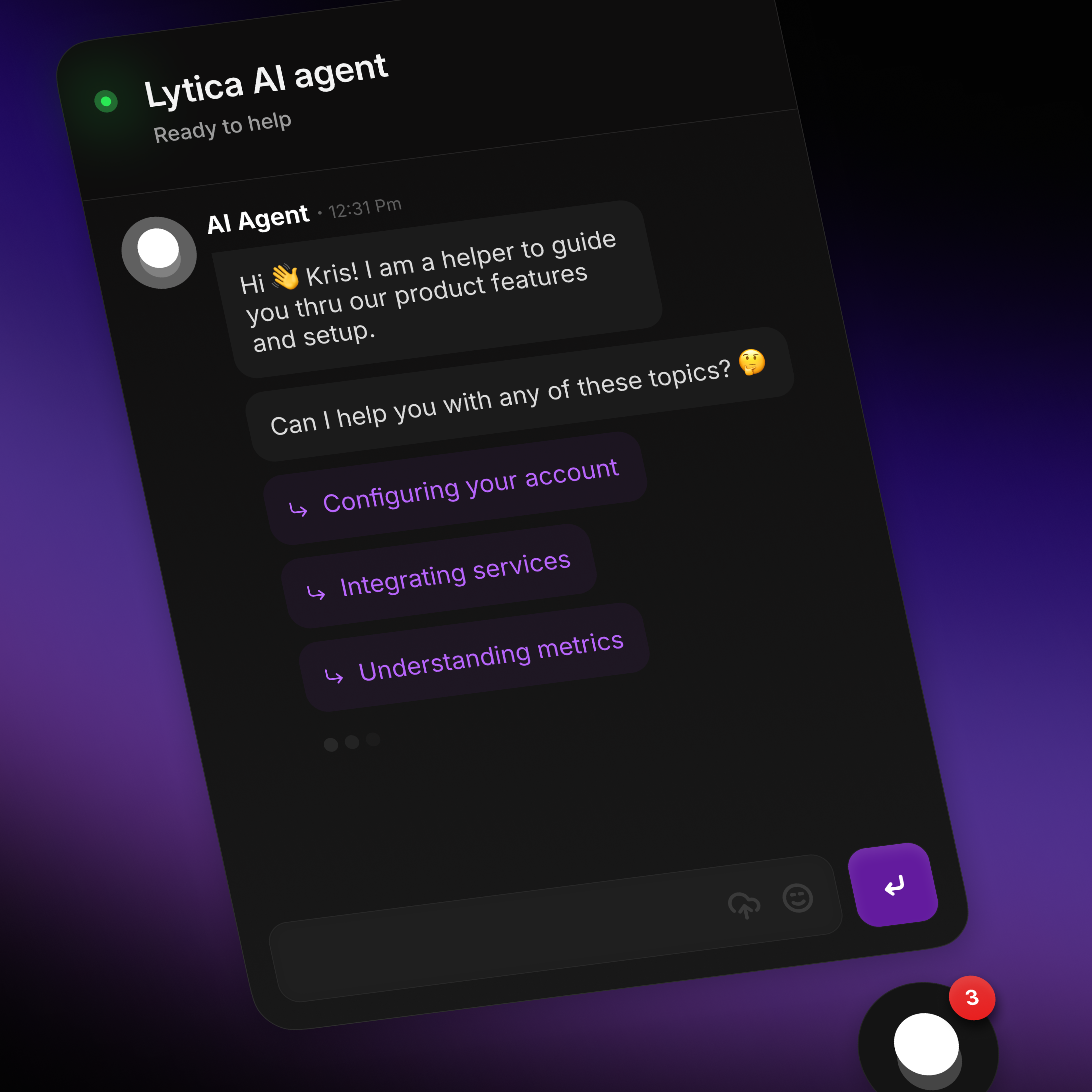 Chat widget for AI Agent ai assistant application chat chat widget conversation ui ux web ui