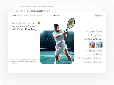 Website for booking tennis courts design digital graphic design ui web website