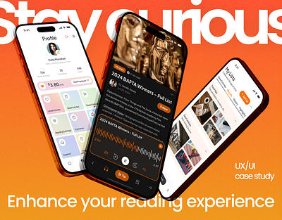 Read, Explore, Emphasize | News & Article Mobile App app app design application article audio blog branding dark mode design feed figma highlights minimal news newsletter reader research social ui ux