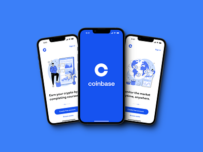 Coinbase app design recreation app design branding design microinteractions ui user interface ux ux design vector