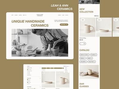 Leah & Ann Ceramics — Website Concept ceramic ceramics figma pottery pottery studio ui ui design ux web design керамика студия керамики