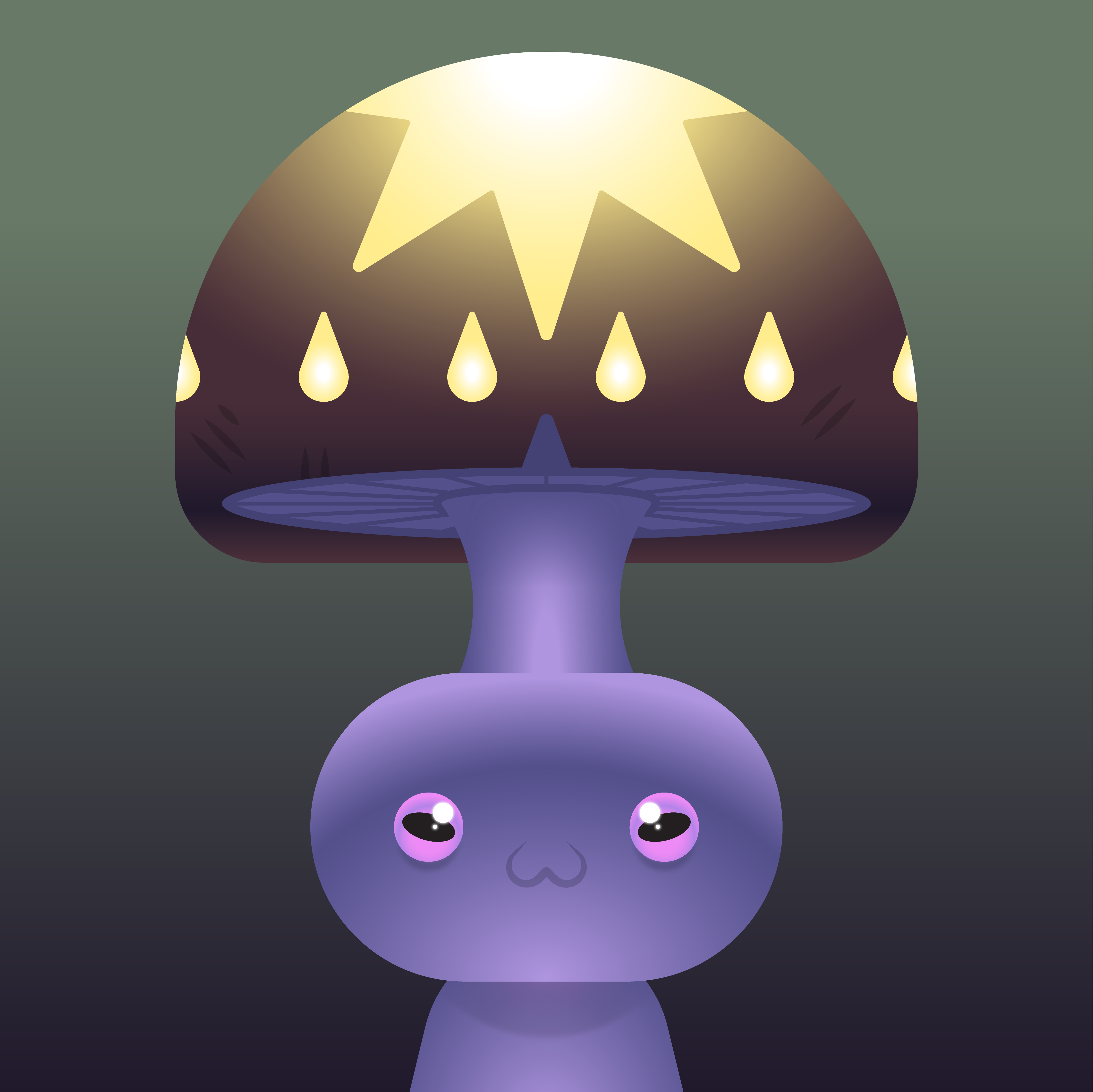 funguy 18 abstract character design flat gradient iconographic illustration mushroom vector