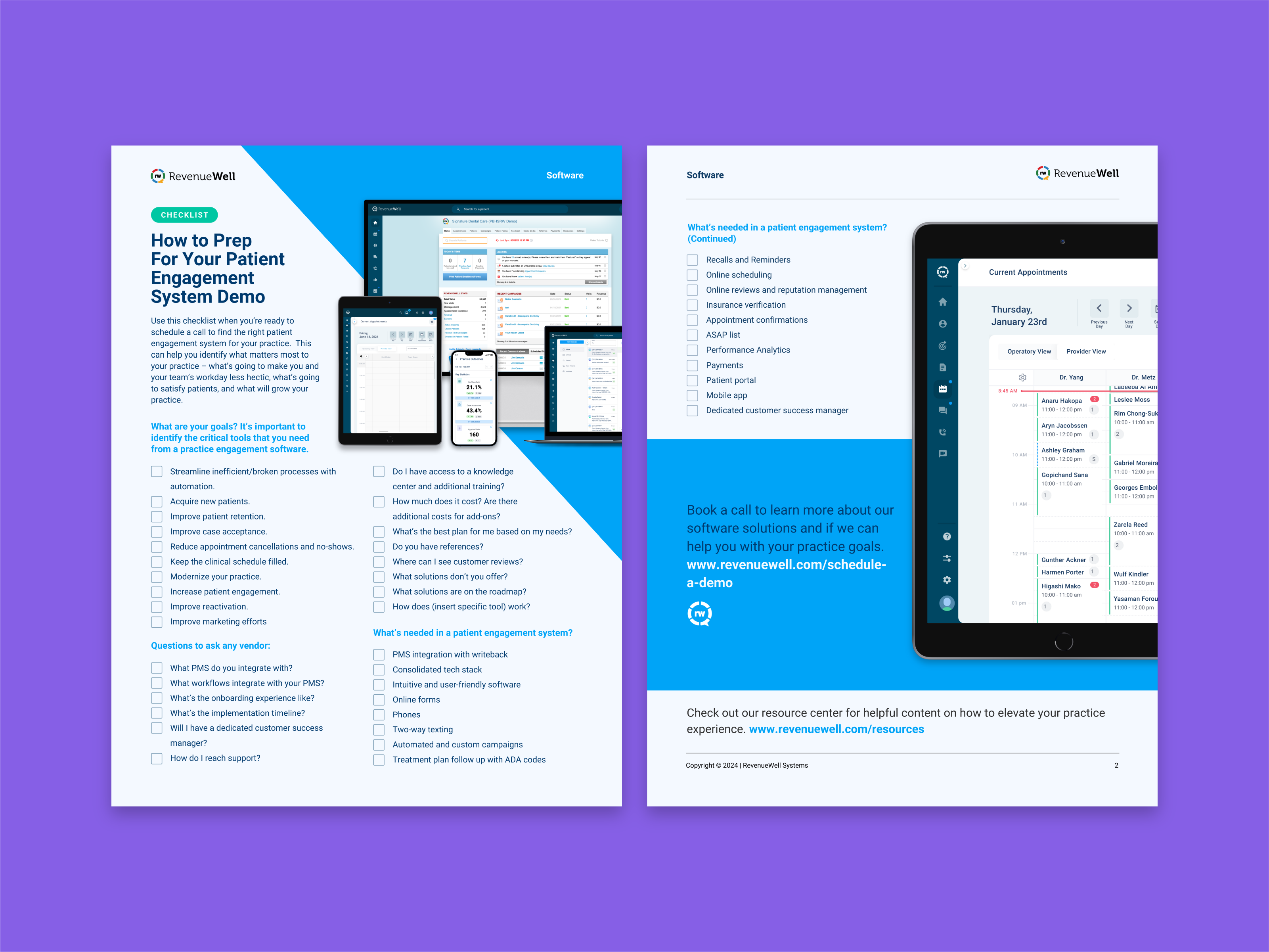 Demo Checklist brand brand design branding checklist demo dental dental marketing design graphic design iconography layout design logo marketing one pager patient engagement print print design software typography ui