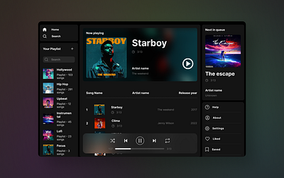 Music Player audio library audio streaming blur effects branding daily ui daily ui challange discover music favourite tracks glass morphisim graphic design music app music control musicplayer spotify ui ux