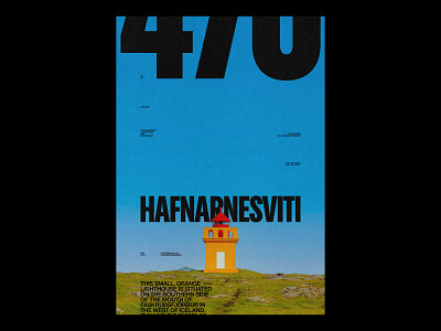 HAFNARNESVITI LIGHTHOUSE /470 clean design modern poster print simple type typography