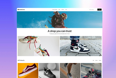 Market Corner - ECommerce website ecommerce framer landing page template ui design webflow website