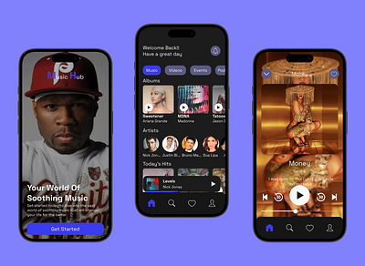 Daily UI 004 - Music Hub App UI daily ui figma music music app ui product design ui ux