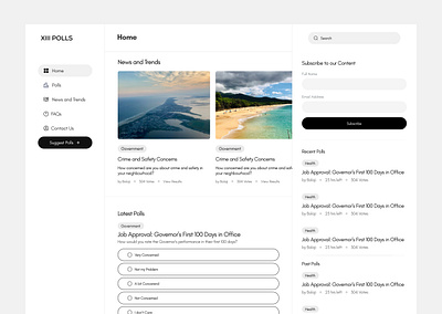 Home Page home page news polls ui ui design uiux ux ux design