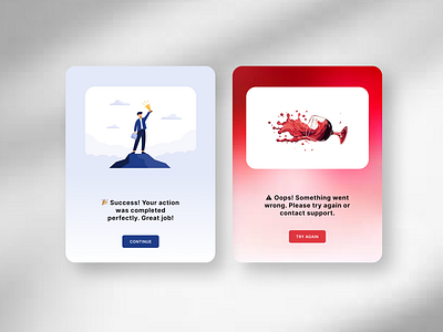 Success/Error message alertdesign branding daily ui daily ui challange designinspiration dribbbleshowcase errormessage feedbackmessages graphic design interactivedesign notificationdesign successmessage uidesign uxdesign webdesign
