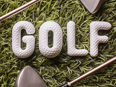 Golf ball lettering art design graphic design illustration typography