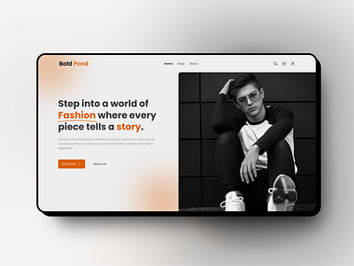 Bold Pond branding design ecommerce hero landing page minimal shop ui uiux ux website