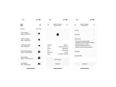 UI for Job Board iOS App app design dropdown ios ios app job job board list mobile ui uxdesign