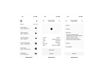 UI for Job Board iOS App app design dropdown ios ios app job job board list mobile ui uxdesign