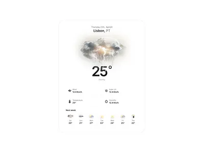 Weather Widget ui ui design ui illustration weather weather app weather illustration weather ui weather widget widget