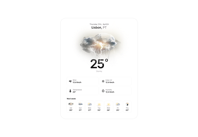 Weather Widget ui ui design ui illustration weather weather app weather illustration weather ui weather widget widget