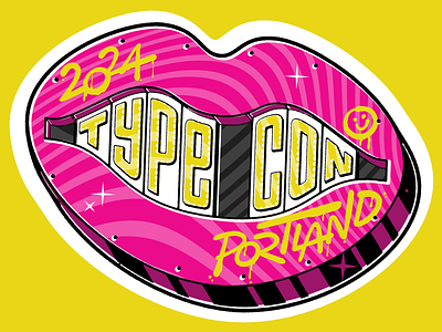 TypeCon in Portland branding custom type illustration lettering lips neon sign signage texture type typography