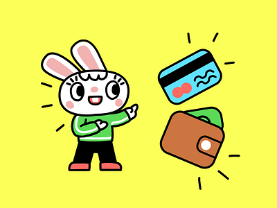 Just an illustration for my fintech project bankingapp card character cute fintech ios personage rabbit wallet