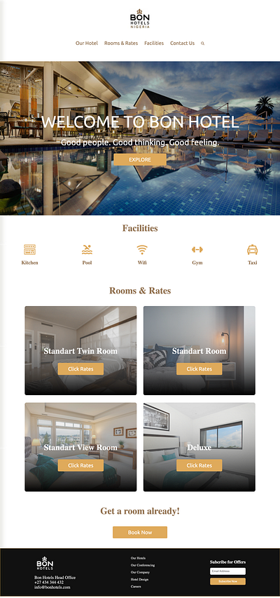 Hotel Bon Landing Page Project css css3 figma github html html5 ui ux web design