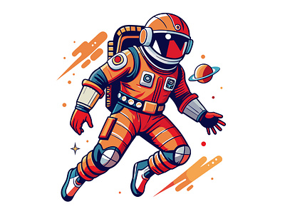 Spacewalk Colorful Illustration astronaout colorful illustration flat illustration galaxy graphic design illustration modern illustration planet space spaceman spacewalk