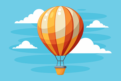 Hot Air Balloon Illustration colorful illustration flat illustration graphic design hot air balloon illustration modern illustration traveler traveling vacation